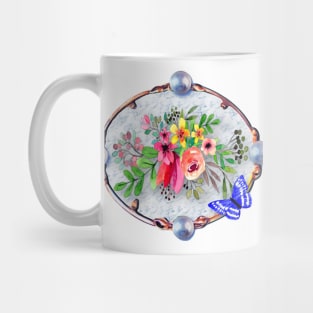 Butterfly and Flowers Mug